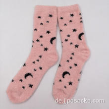 Mond und Stern mit Lurex gemütlichen Socken